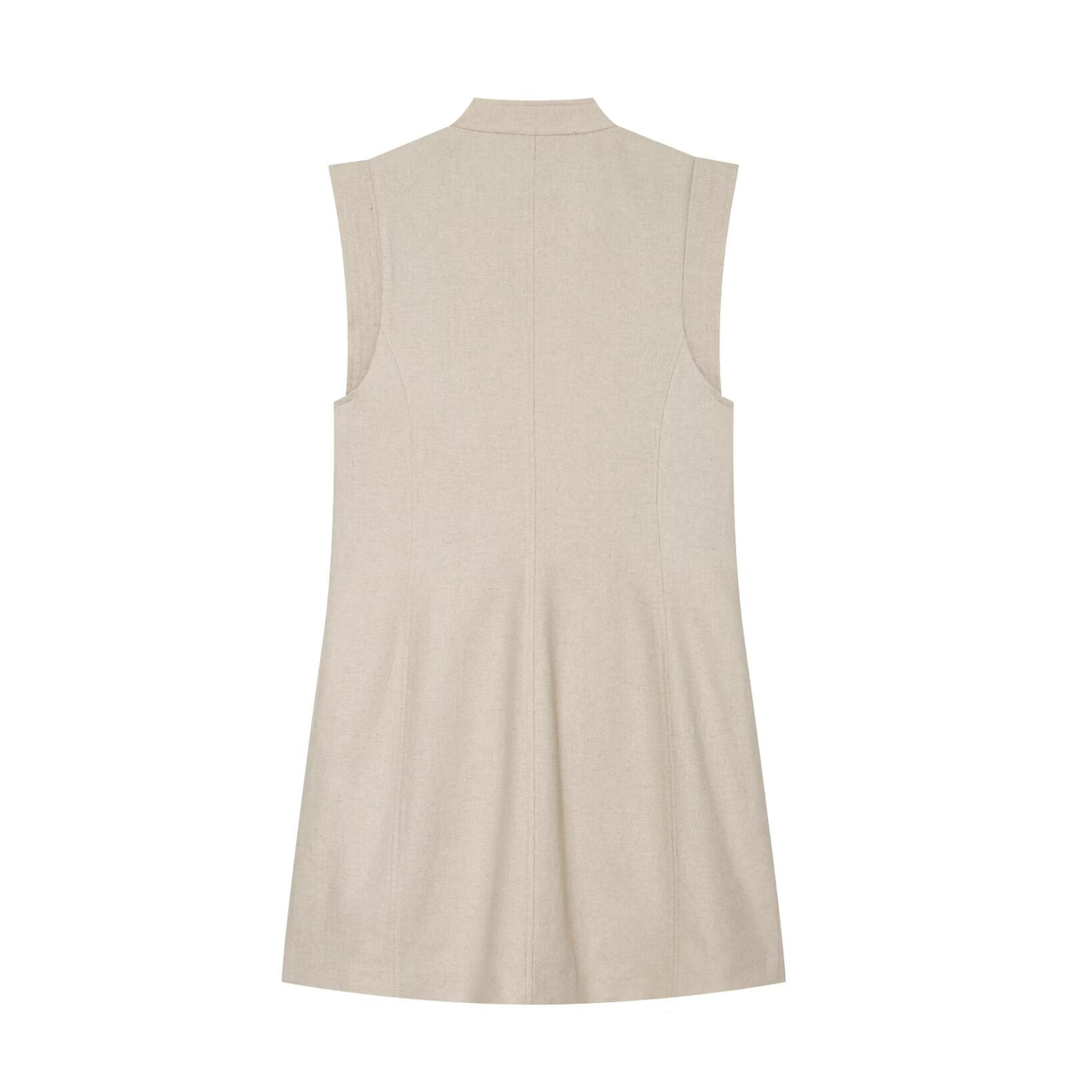 Women's rope knot buckle linen blended mini dress