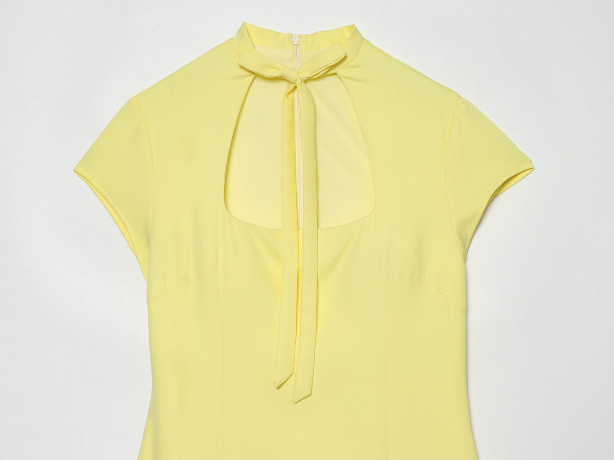 Women's bow decoration slim mini dress