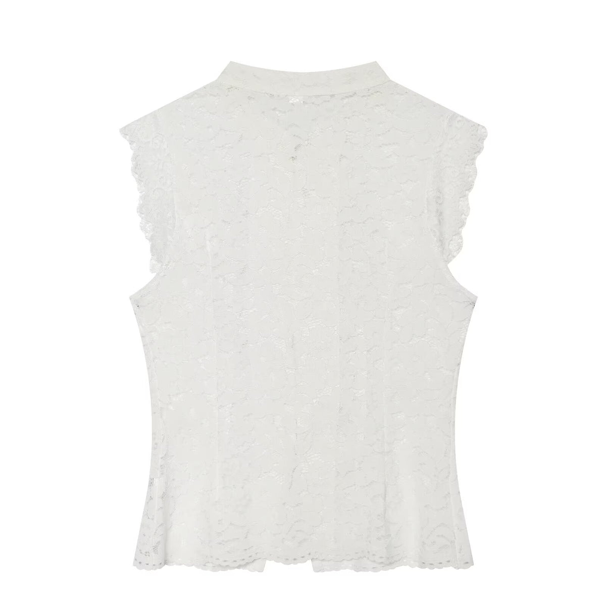 Women's lace hollow out buckle sleeveless vest