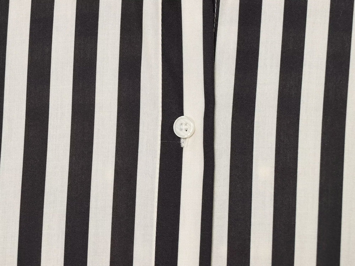 Women's patchwork waistband decorative striped shirt
