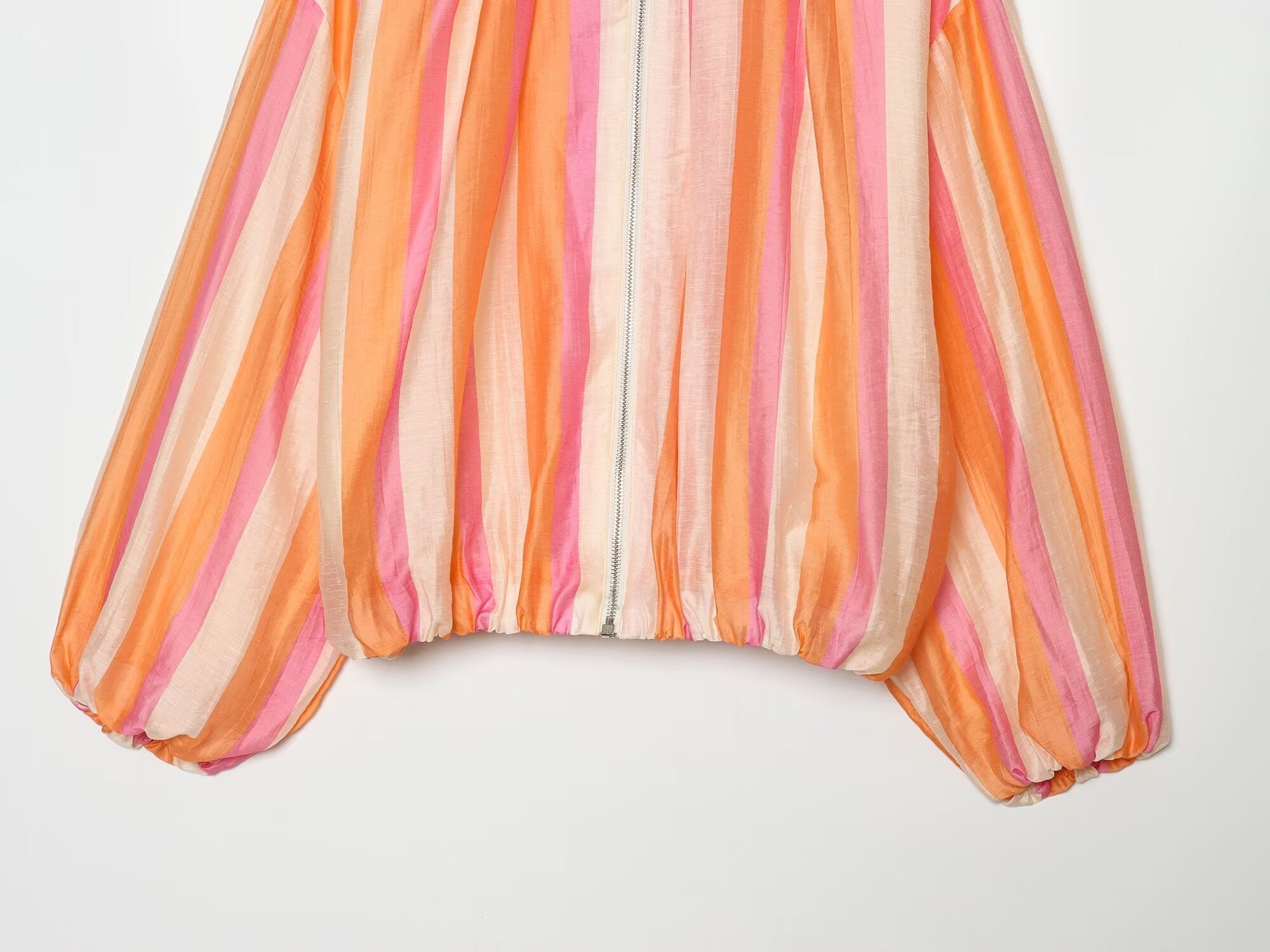 Women's standing collar striped pilot jacket Coat