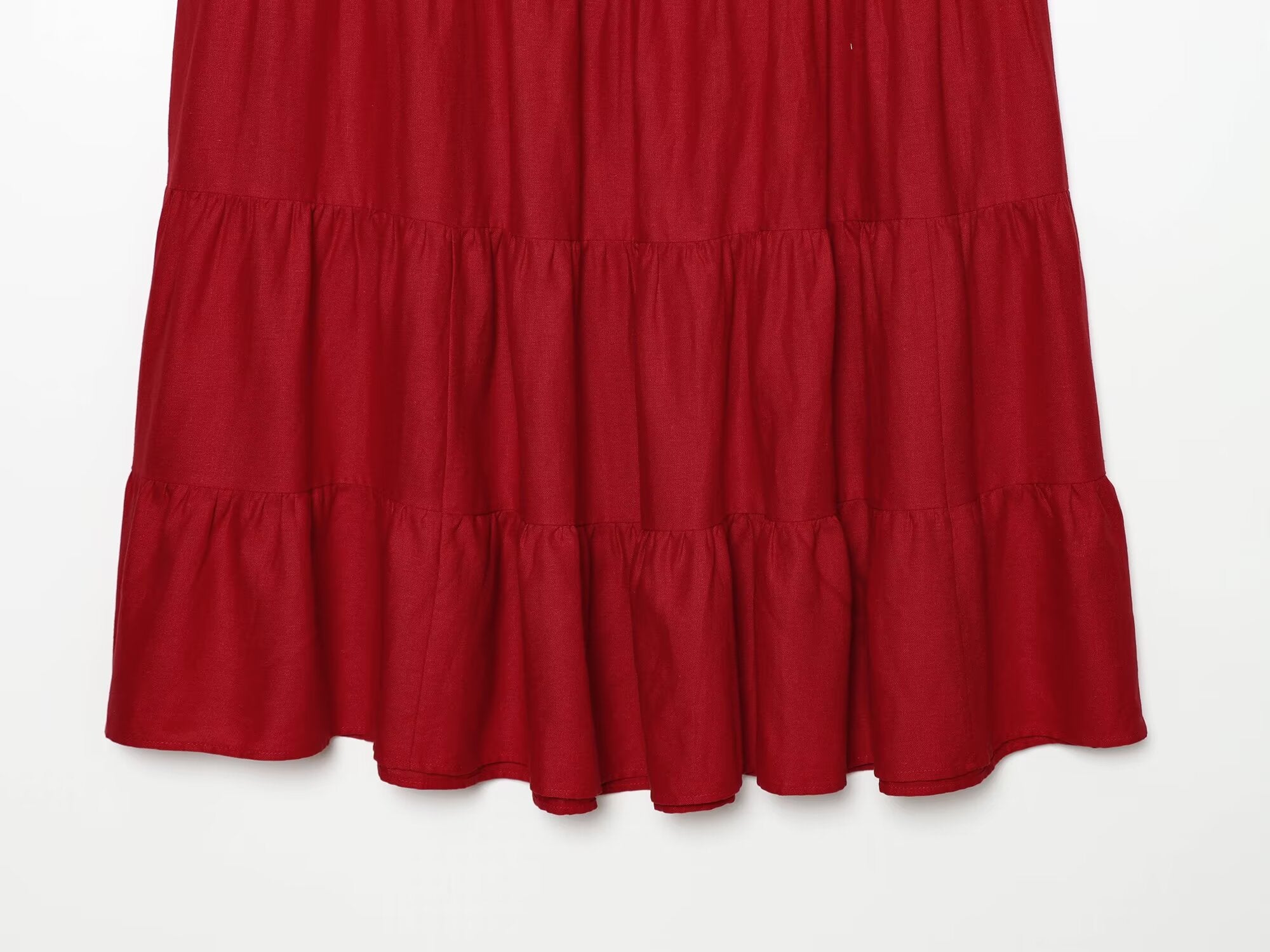 suit Women's 2 pieces linen blend pleated halter neck top+Skirts