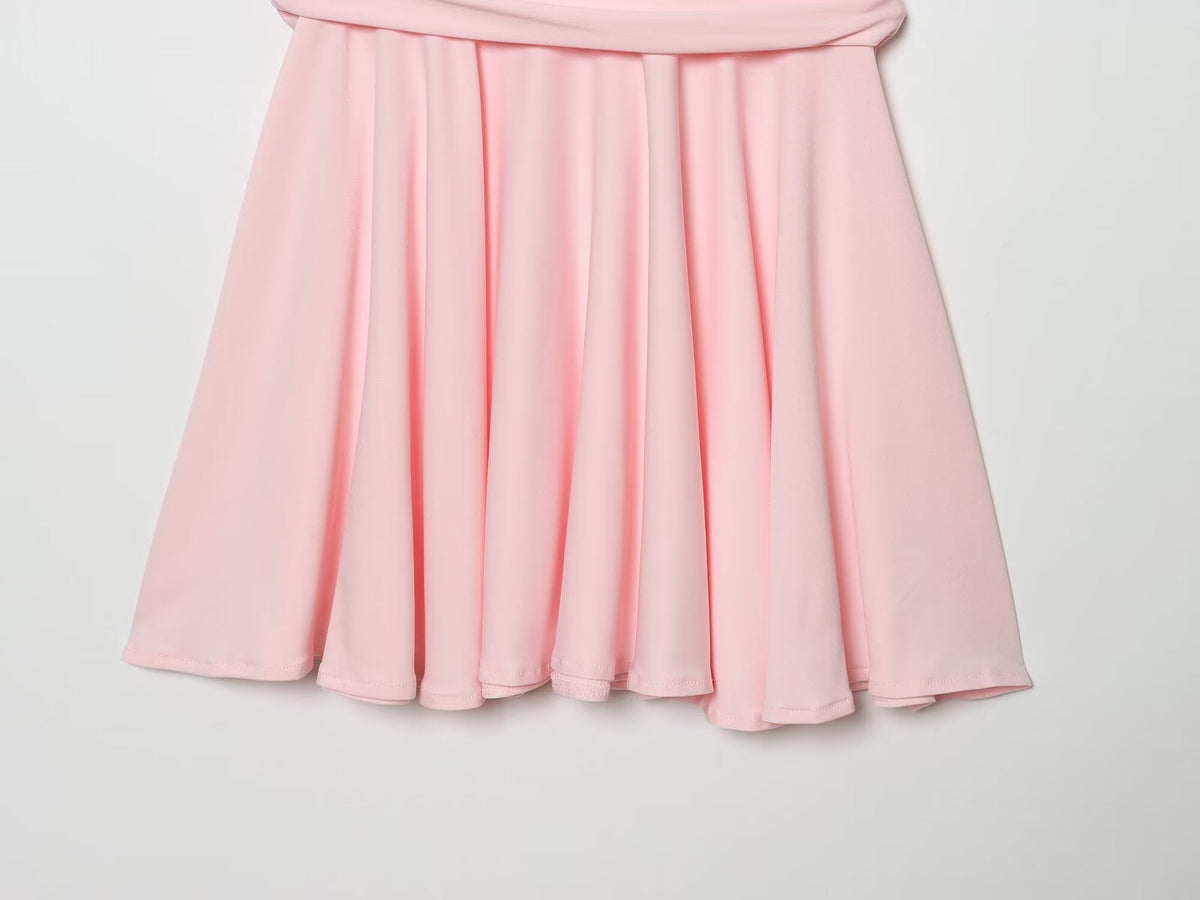 Women's pleated decorative sleeveless mini dress