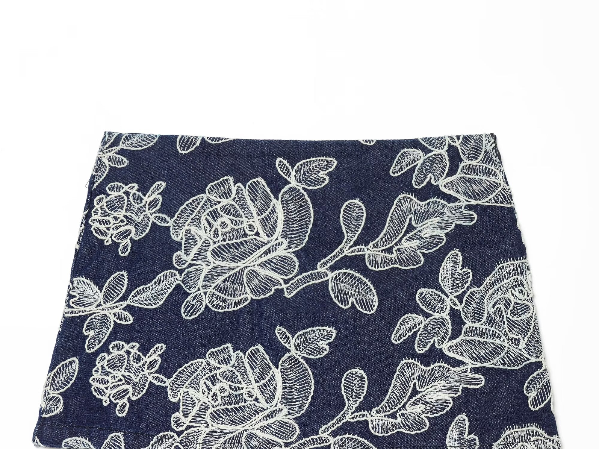 Women's slim versatile embroidered culottes