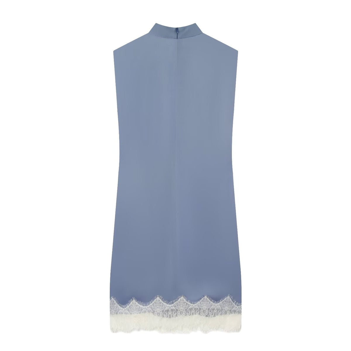 Women's lace hem satin textured dress