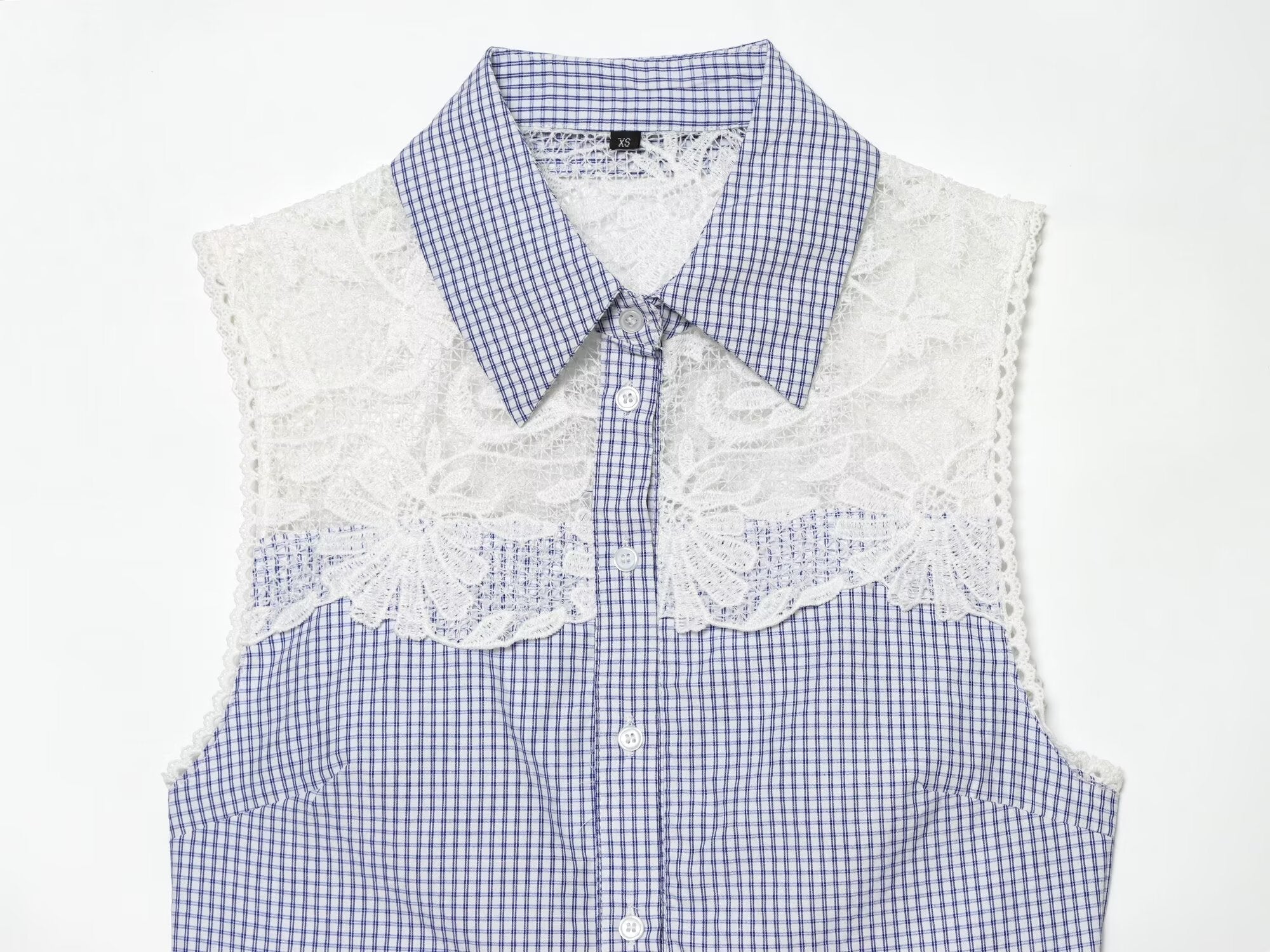 Women's casual plaid patchwork shirt