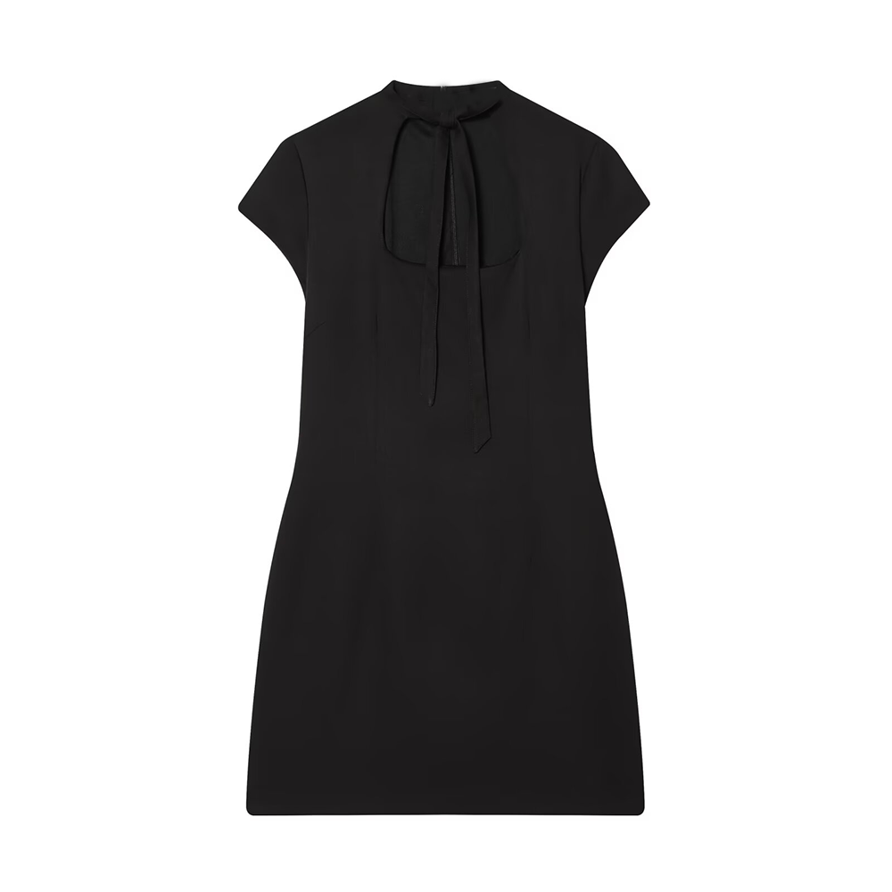 Women's bow decoration slim mini dress