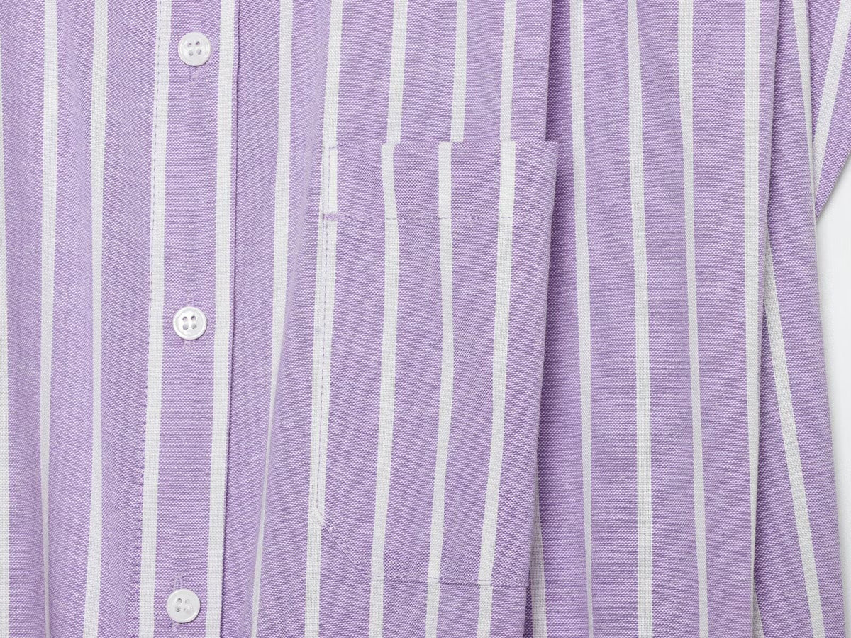 Women's striped short lapel shirt
