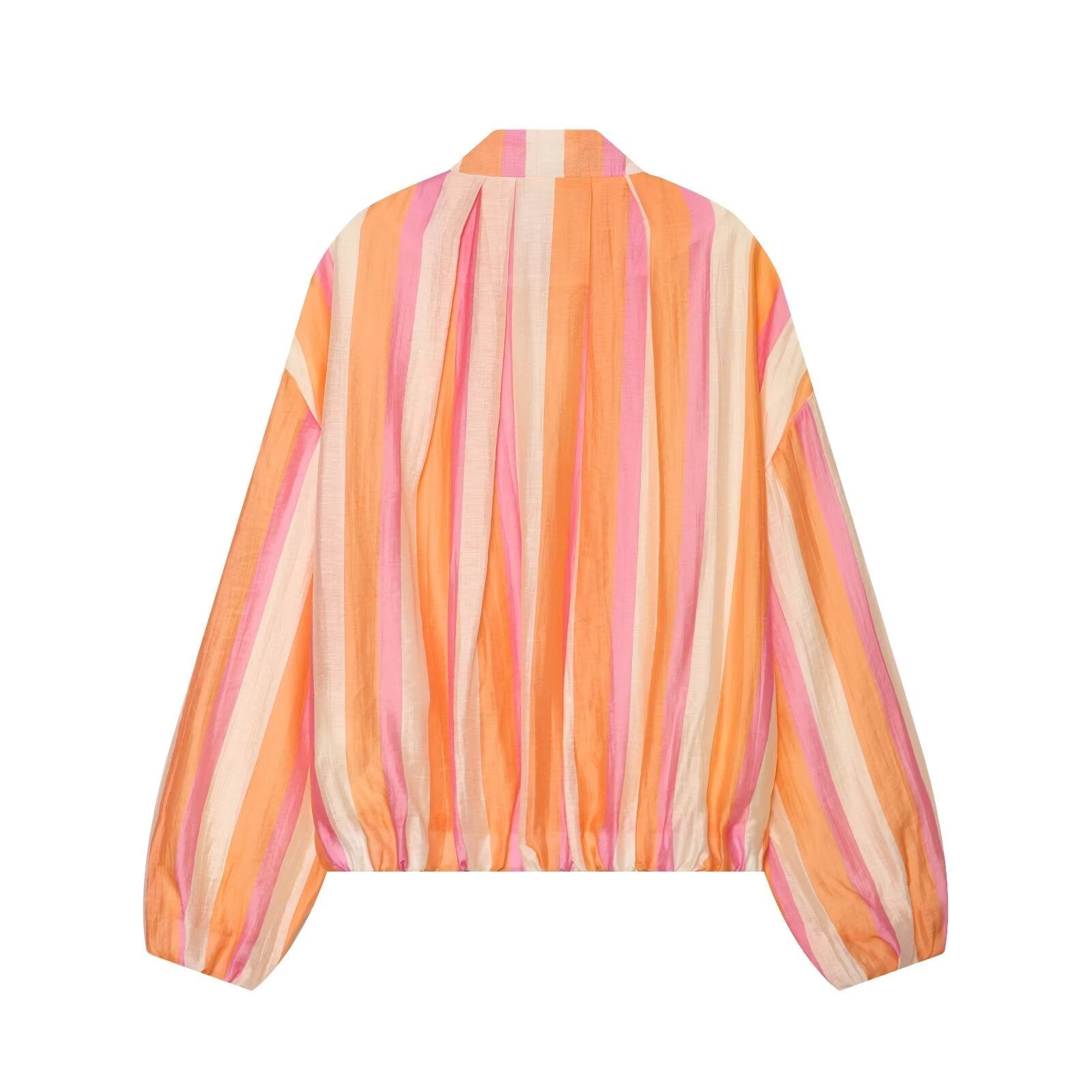 Women's standing collar striped pilot jacket Coat