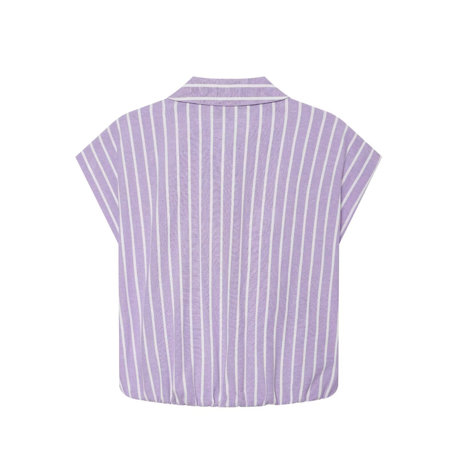 Women's striped short lapel shirt