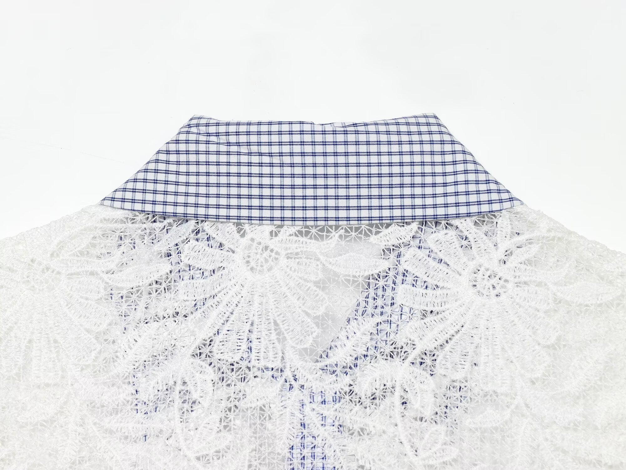 Women's casual plaid patchwork shirt