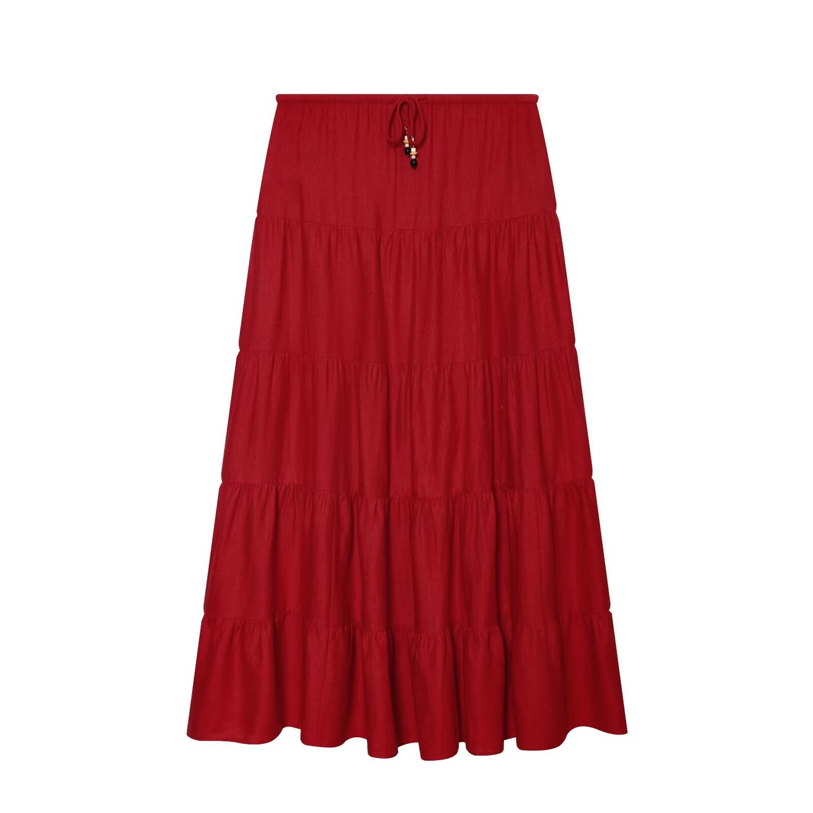 suit Women's 2 pieces linen blend pleated halter neck top+Skirts