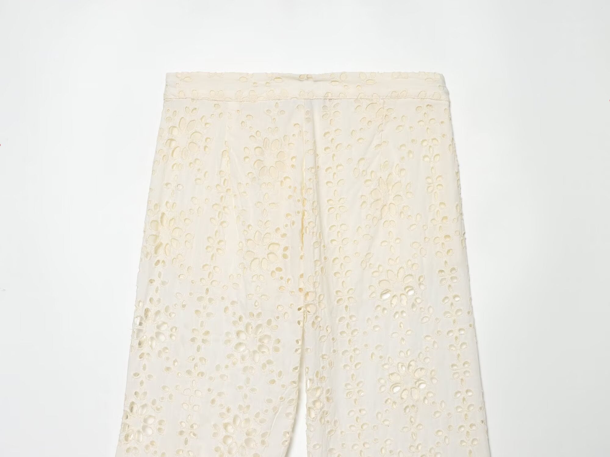 Women's hollowed out embroidered trumpet pants